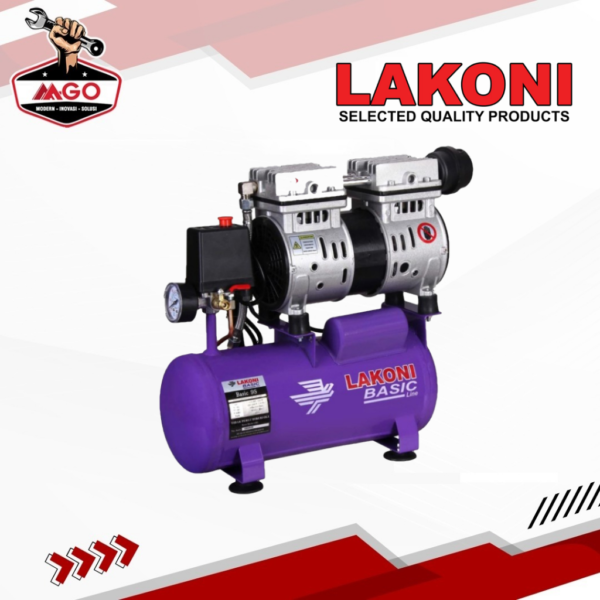 LAKONI Air Compressor / Kompresor Udara 3/4 HP Oilless Silent Basic-9S